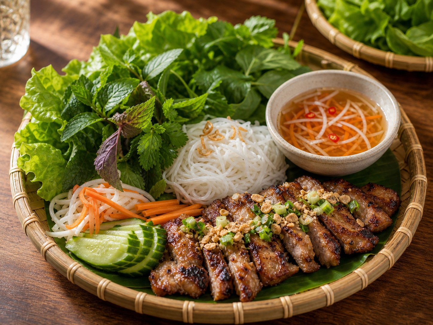 Grilled pork with herbs
