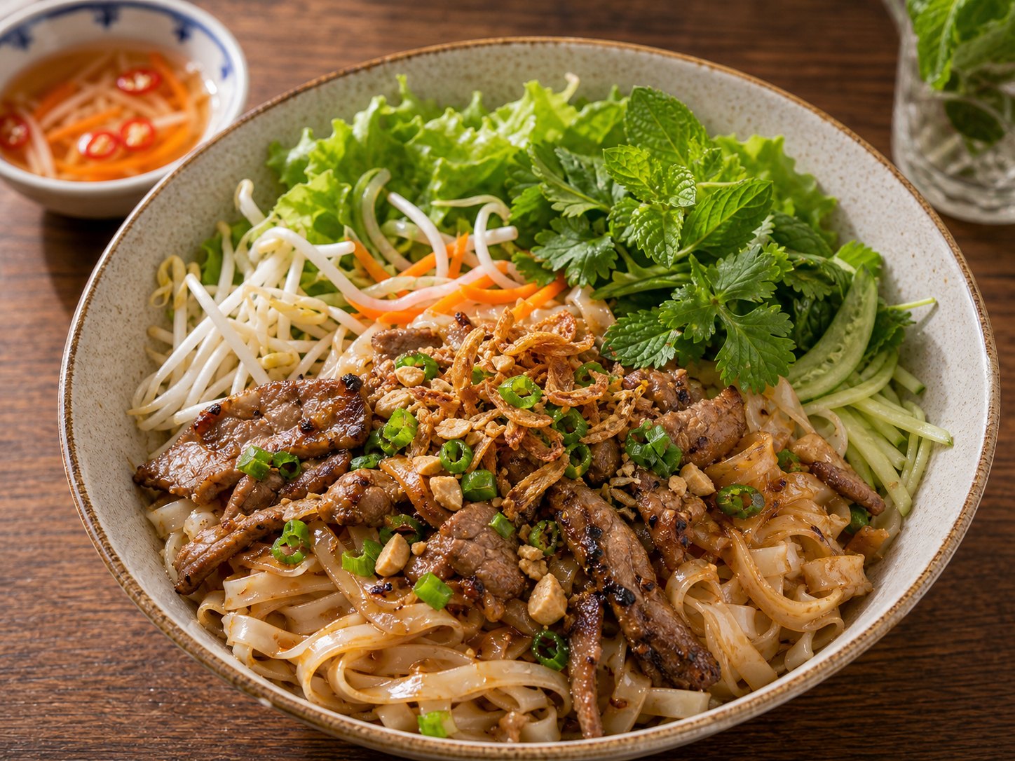 Tossed noodles in house sauce