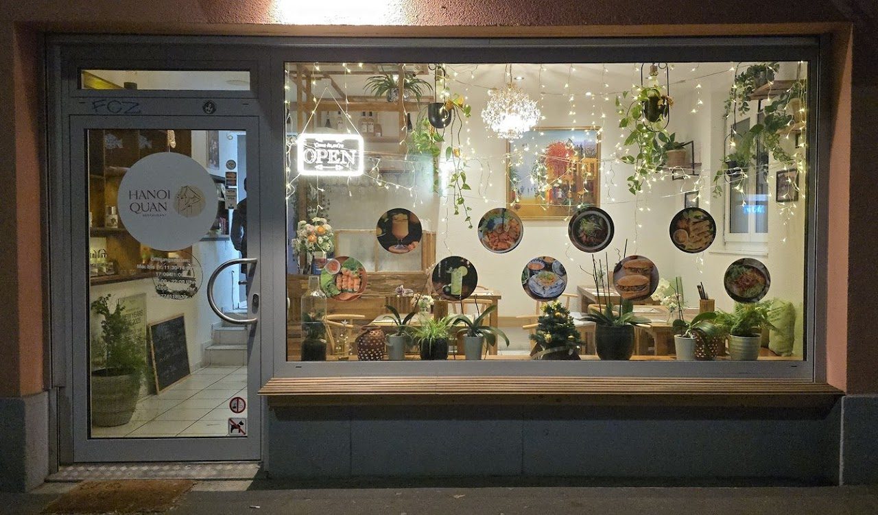 Hanoi Quan storefront detail on Birmensdorferstrasse